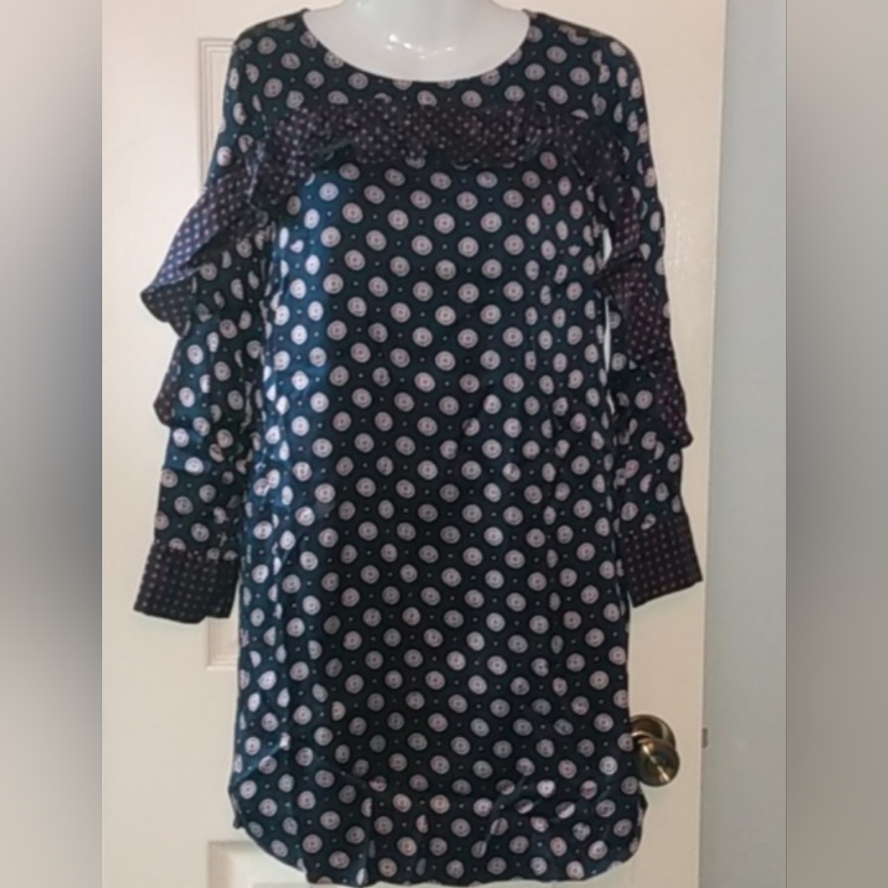 Banana Republic | 100 % Silk Foulard Ruffle Sheath Dress 00P
